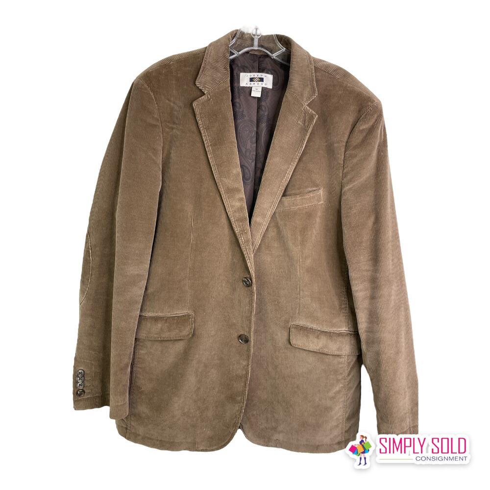 Joseph Abbound Men's M Classic Corduroy Suit/Sport Jacket Brown 2-Button Cotton